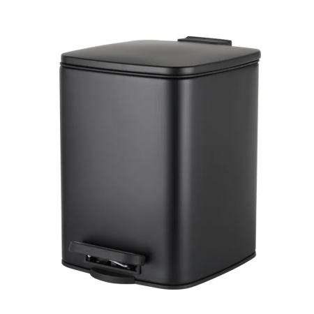 Ведро для мусора Kubix-TC-0106/плавное закрытие/квадратное/Black/6л (ZX5890)